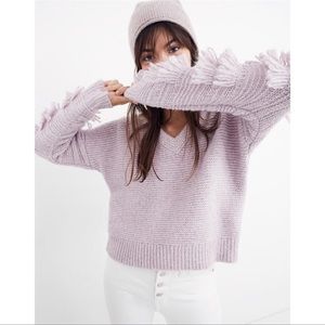 Madewell | Fringe-Sleeve Pullover Sweater sz S